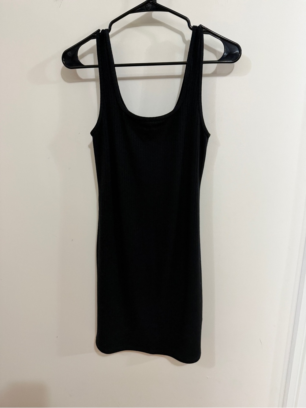 Abercrombie & Fitch Black Ribbed Scoop Tank Mini Dress